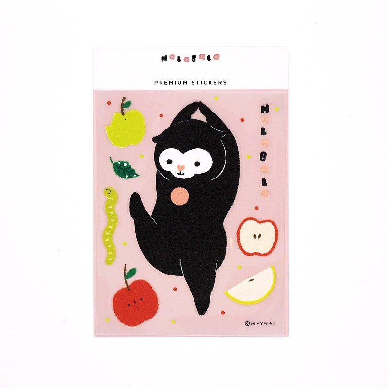 Halabala - Premium Sticker - Apple - สติกเกอร์ - พลาสติก สีดำ
