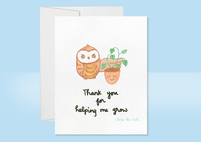 Teacher Appreciation Card, Thank You Card, Woodland Card, Owl Card - Cards & Postcards - Paper 