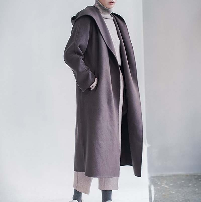 Black Jedi Jedi Handmade Premium Double Coat Coat 95% Cashmere Cashmere Wool - Women's Casual & Functional Jackets - Wool Brown