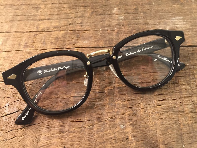 Absolute Vintage-Rednaxela Terrace (Rednaxela Terrace) Retro pear-frame plate glasses-Black - กรอบแว่นตา - พลาสติก 