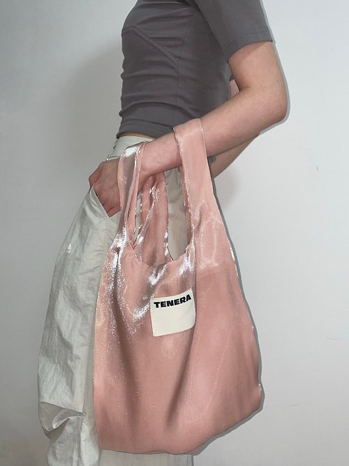 MOSSY STORE 【TENERA】再生環保購物袋-粉紅色 溫柔風格 手提包