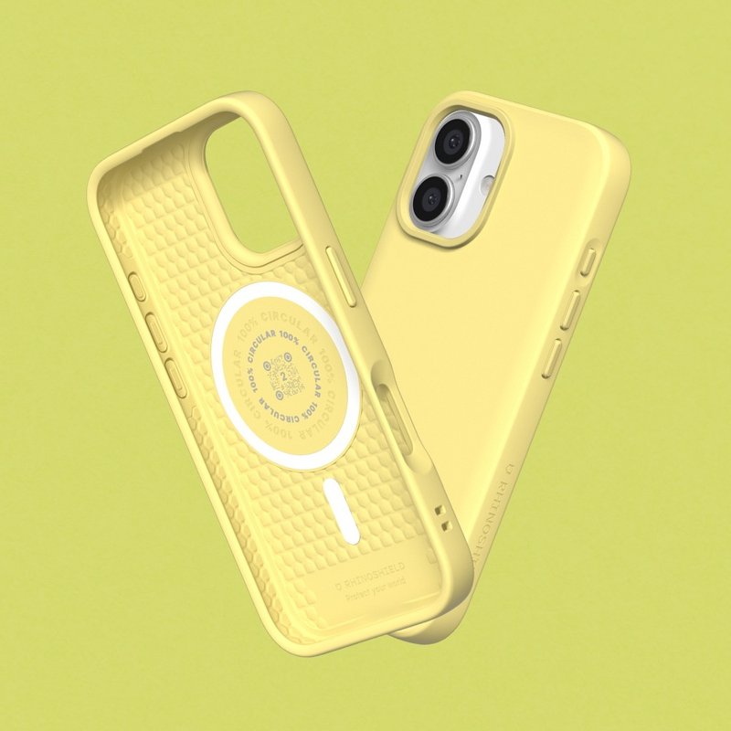 SolidSuit (MagSafe compatible) super magnetic phone case/lemon yellow iPhone 16 series - เคส/ซองมือถือ - พลาสติก สีเหลือง