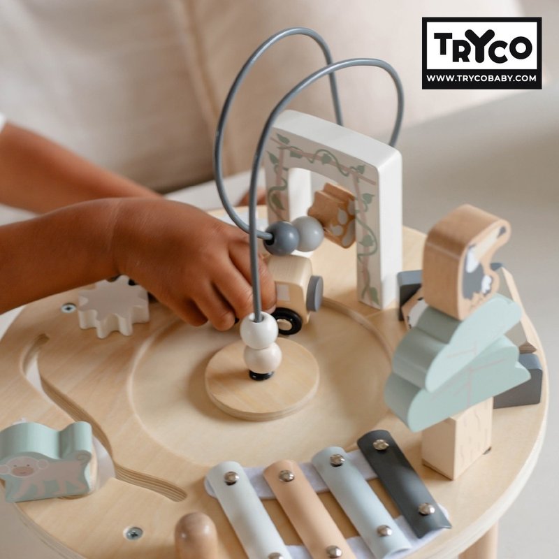 Out of stock - Taiwan home delivery only [Tryco] Wooden Discovery Table - Kids' Toys - Wood Multicolor