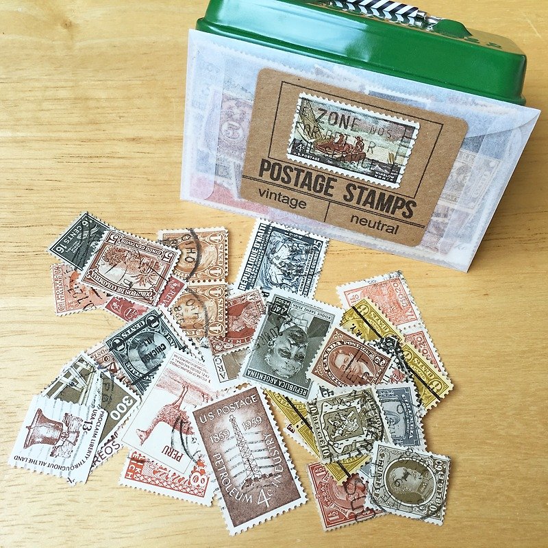 Saturday Morning Vintage / Postage Stamps 復古郵票(中性色) - 其他 - 紙 咖啡色