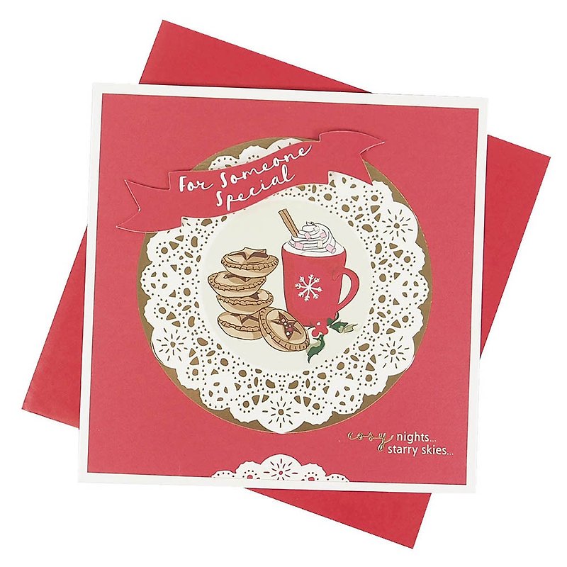 暖かい夜のクリスマスカード[Hallmark-card Christmas series] - カード・はがき - 紙 レッド