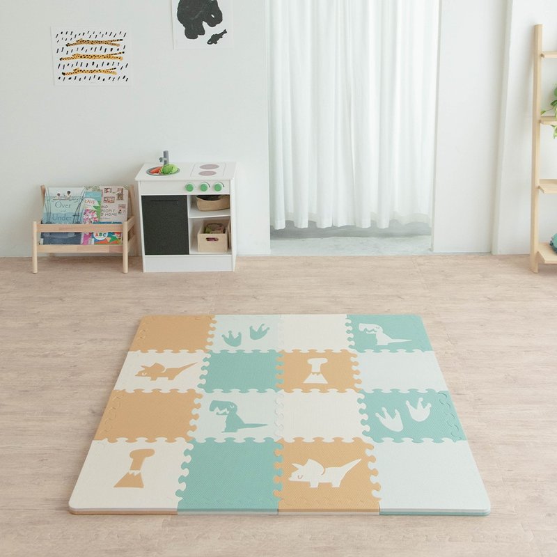 Jungle Dinosaur Animal Floor Mat | 16 Pieces | Free Storage Bag - แผ่นรองคลาน - เรซิน สีเขียว