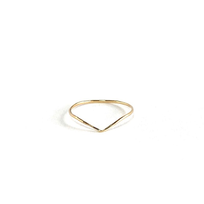 V-shaped gold ring k18 wire diameter 0.8mm - แหวนทั่วไป - โลหะ สีทอง