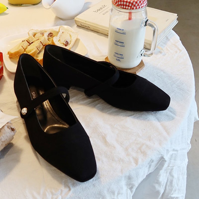 PRE-ORDER SPUR 瑪莉珍平底鞋 RA8008 BLACK - 女皮鞋 - 其他材質 