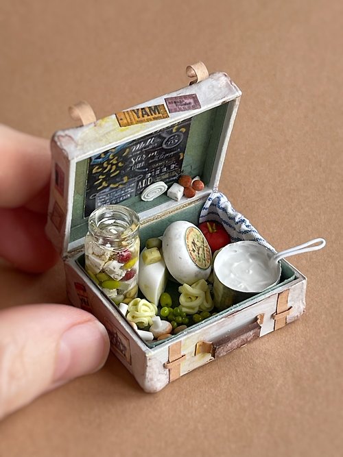 DOLLFOODS A miniature suitcase in Italian style