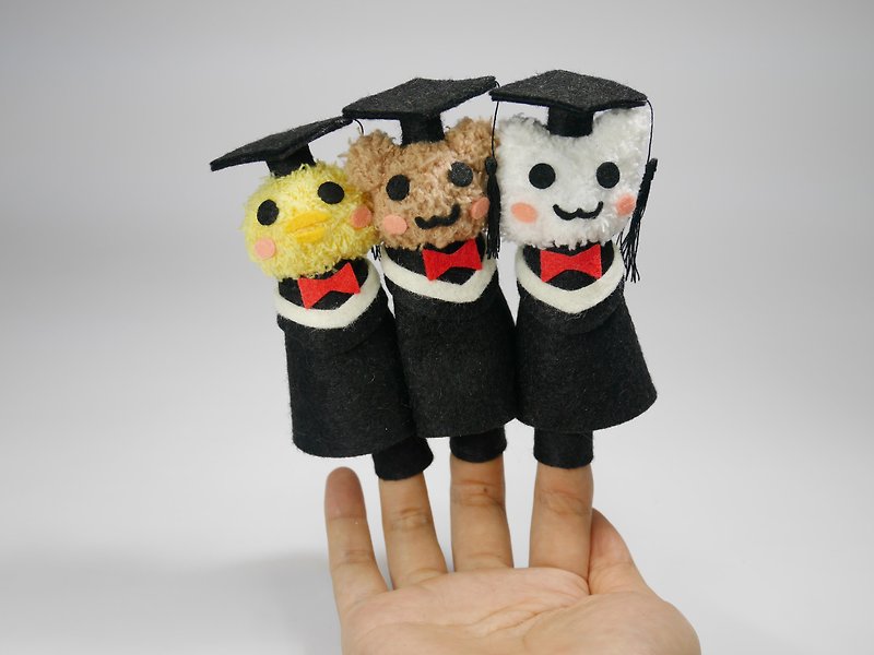Graduation little cute animal _ finger pen doll - Stuffed Dolls & Figurines - Polyester Black