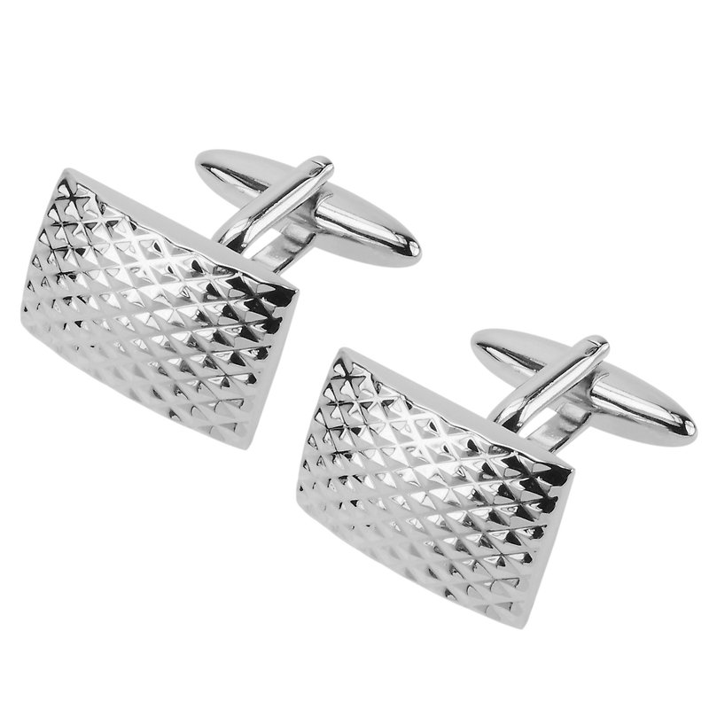 Domed Pyramid Cufflinks - Cuff Links - Other Metals Silver