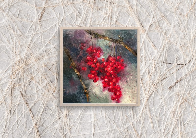 原創油畫莓果畫水果廚房靜物 - 海報/掛畫/掛布 - 其他材質 紅色
