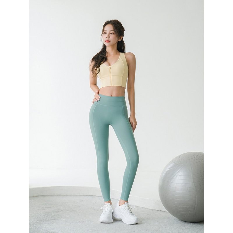 【GRANDELINE】Unique Tailored Slim Yoga Pants - Dust Mint - PT734 - Women's Yoga Apparel - Polyester Green