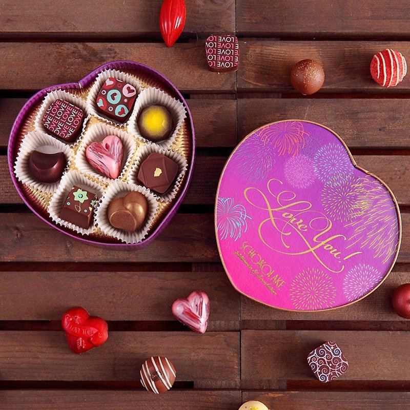 チョコレート雲荘-花火ギフトボックス8個入り-手作り充填チョコレート - スナック菓子 - 食材 パープル