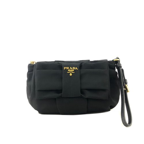 良品 PRADA プラダ ナイロン リボン ポーチ バッグ 小物 ビンテージ 良品 PRADA プラダ ナイロン リボン ポーチ バッグ 小物 ビンテージ