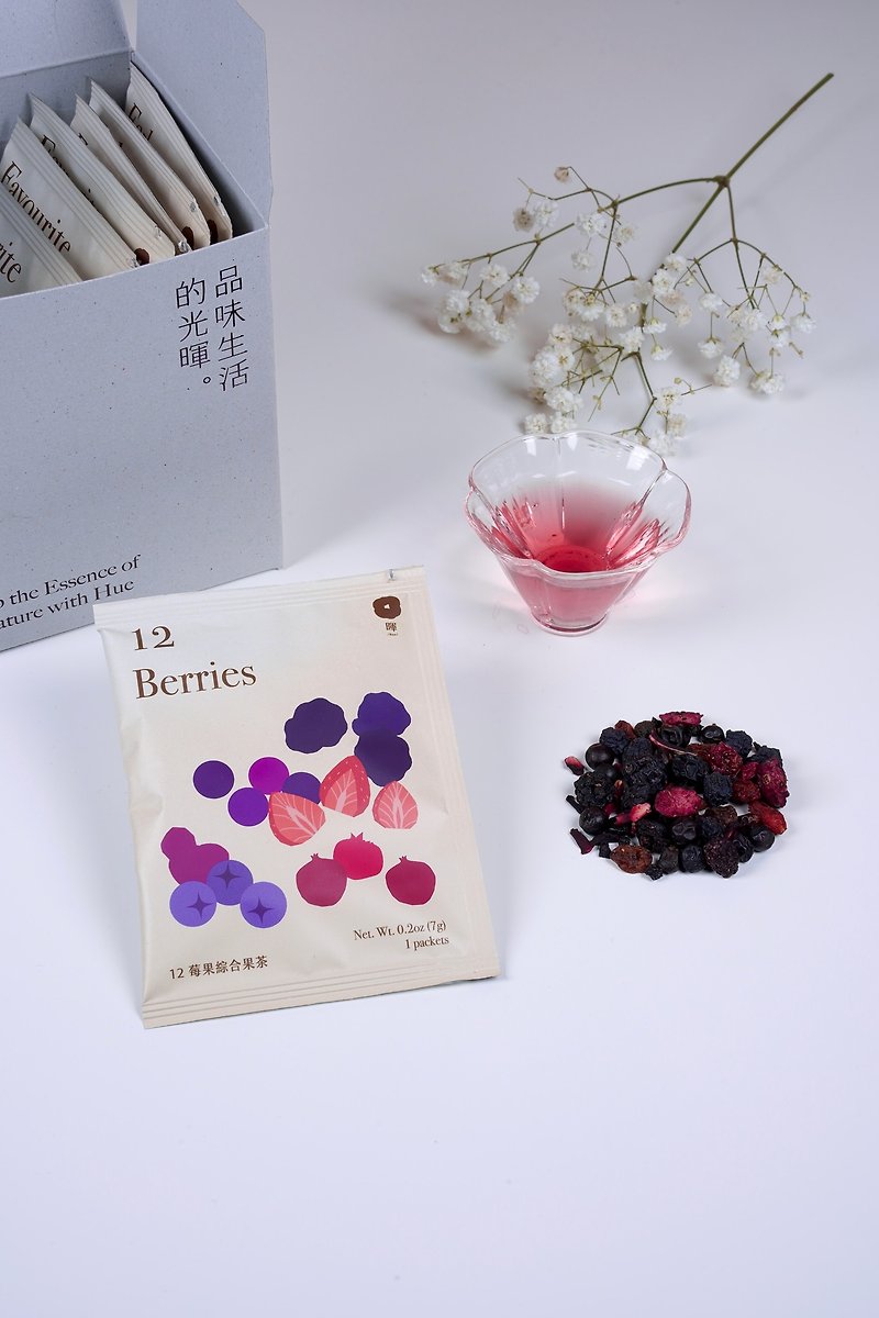 【Hue】Caffeine-free German dried fruit water flower tea 12 berries - ชา - วัสดุอื่นๆ สีเทา
