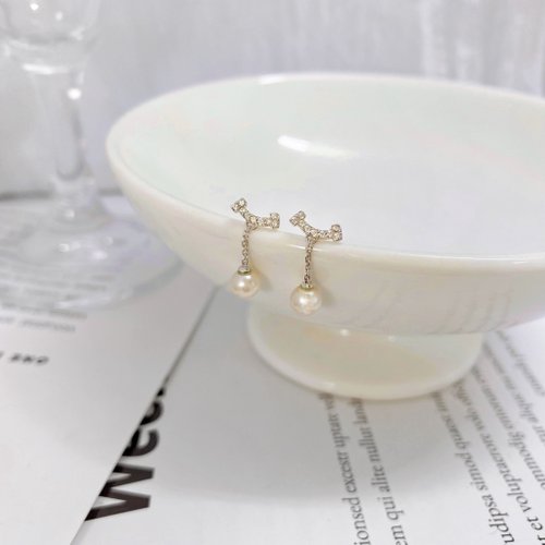 Hygge Adorn 14K | 微笑鍊珍珠 耳環
