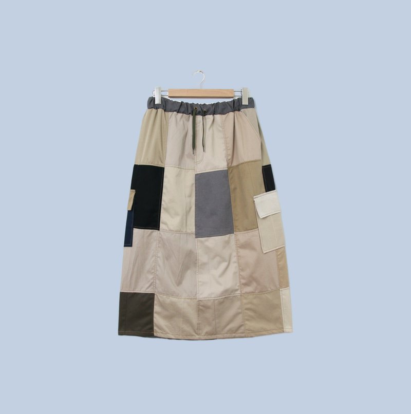 Back to Green- 再製拼接裙 25-35 腰可穿//S01 vintage skirt - 裙子/長裙 - 棉．麻 