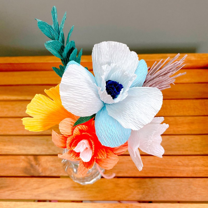 Small bouquet 3D paper flower artwork - Dried Flowers & Bouquets - Paper Multicolor