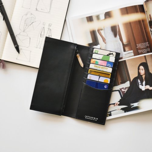 JAYCHEWIN 泰國包 錢包真皮長夾 Long Flat Wallet / Black Nappa Leather