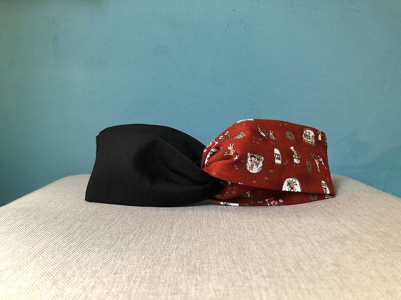 Shuangpin Headband / Ratatouille-Black - ที่คาดผม - ผ้าฝ้าย/ผ้าลินิน สีดำ
