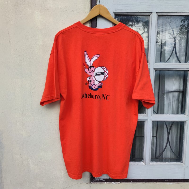 Vintage Energizer Bunny Battery T- Shirt Size XL - เสื้อยืดผู้ชาย - ผ้าฝ้าย/ผ้าลินิน สีส้ม