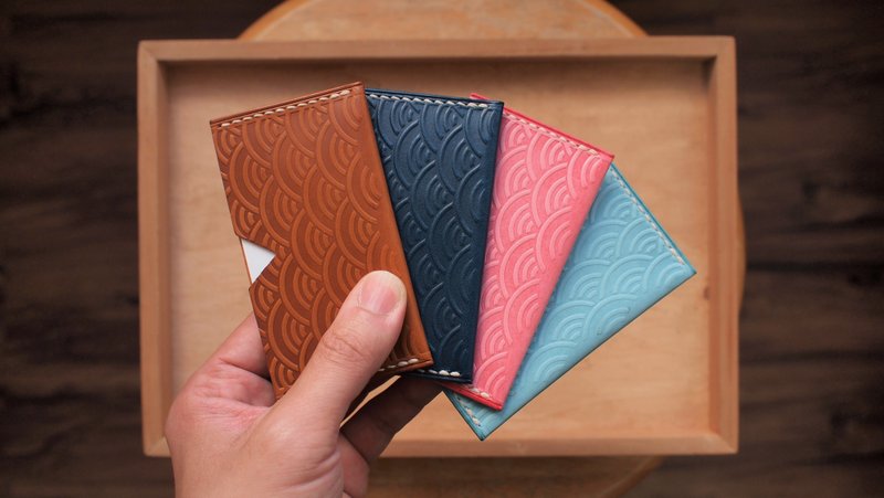 Mount Fuji Qinghai Wave Leather Card Holder - Card Holders & Cases - Genuine Leather Multicolor