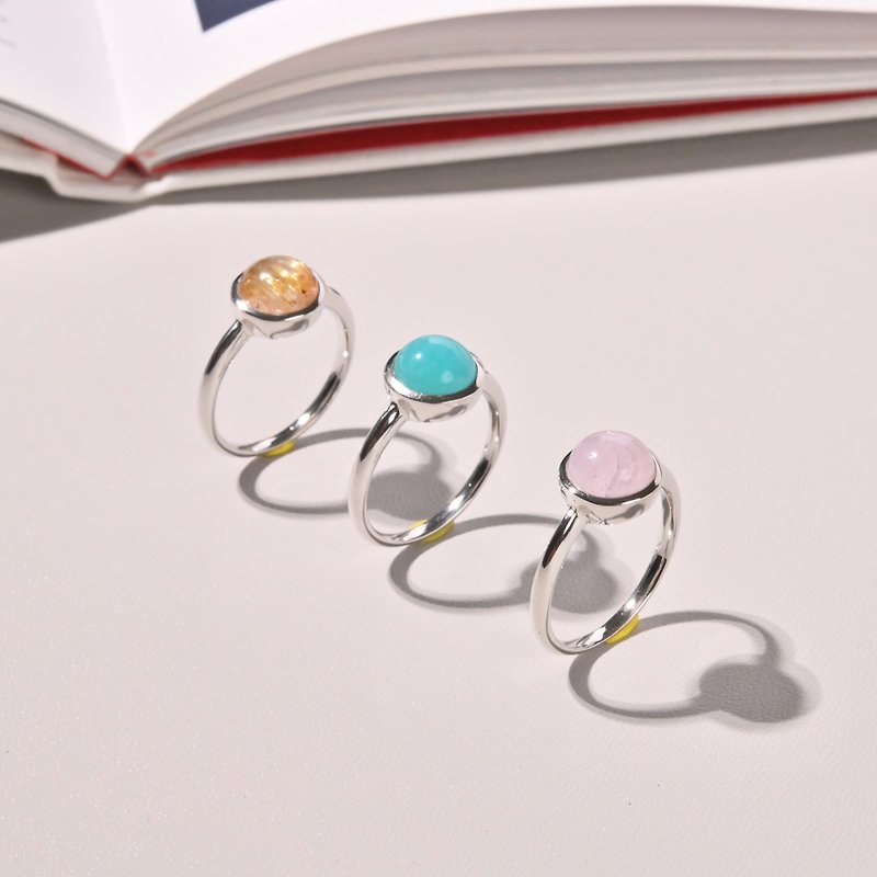 Overflowing Color | Colorful Treasure/Titanium Crystal Silver Ring - แหวนทั่วไป - เครื่องเพชรพลอย สีทอง
