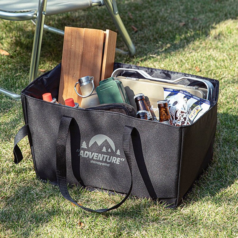 日本霜山 戶外露營用折疊式收納包(防水內層)-48L - 露營用品 - 聚酯纖維 黑色