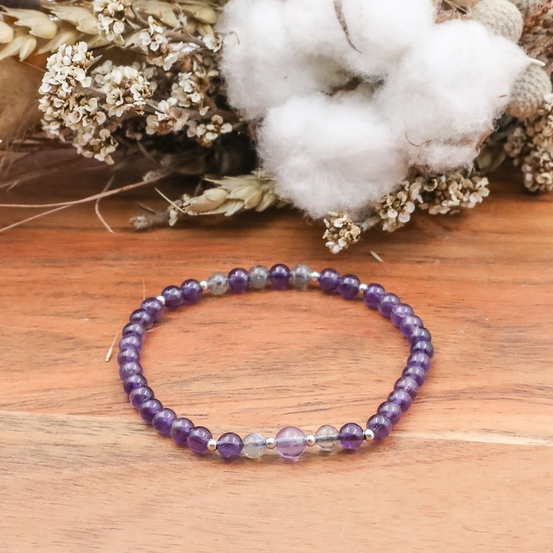 Fragrant Fragrance | Amethyst Labradorite 925 Sterling Silver Natural Stone Bracelet - Bracelets - Gemstone Purple