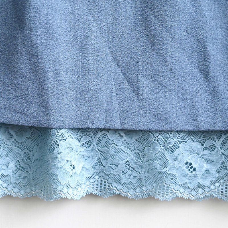 [Egg Plant Vintage] Yunshui Lace Japanese High Waist Vintage Skirt - Skirts - Other Man-Made Fibers Blue