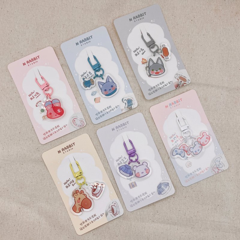 [N Rabbit studio] Acrylic keychain-6 blind bags, a total of 7 styles (including hidden styles), original pendant - ที่ห้อยกุญแจ - วัสดุอื่นๆ 