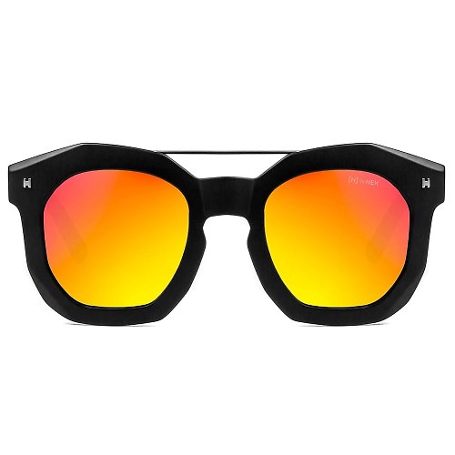 HEX Eyewear 墨鏡 | 太陽眼鏡 | 黑色切面紅色水銀大框 | 台灣製 | 膠框眼鏡