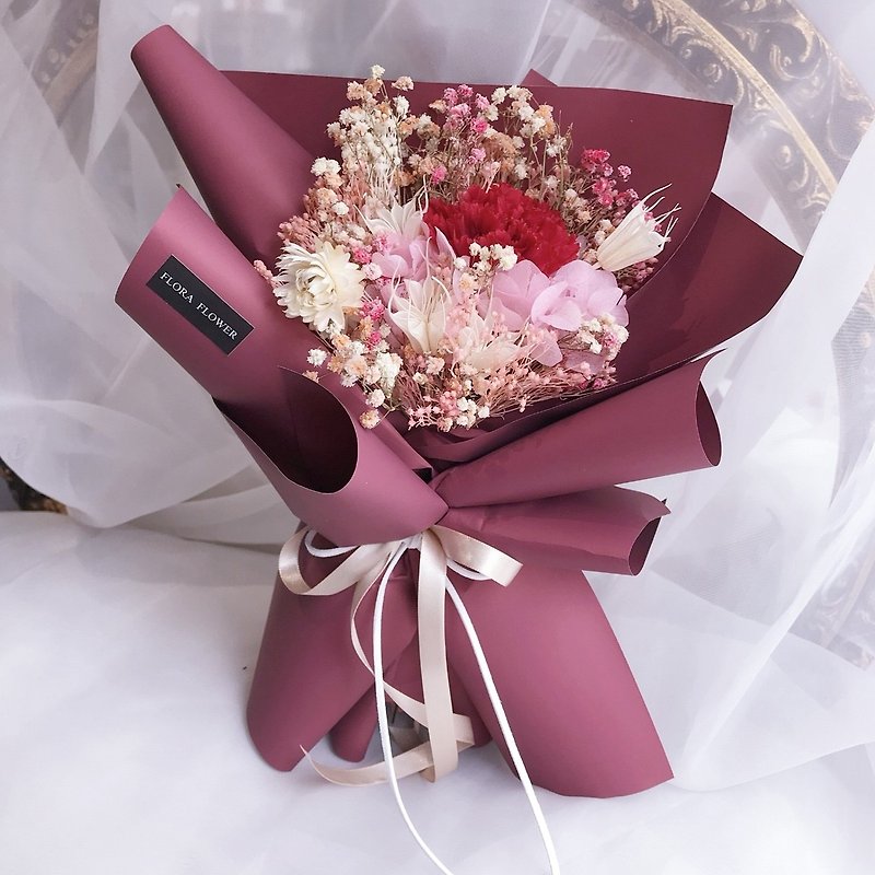 Floraflower carnation mother's day bouquet (choose wrapping paper) / carnation / mother's day gift / bouquet - Pottery & Ceramics - Plants & Flowers Red