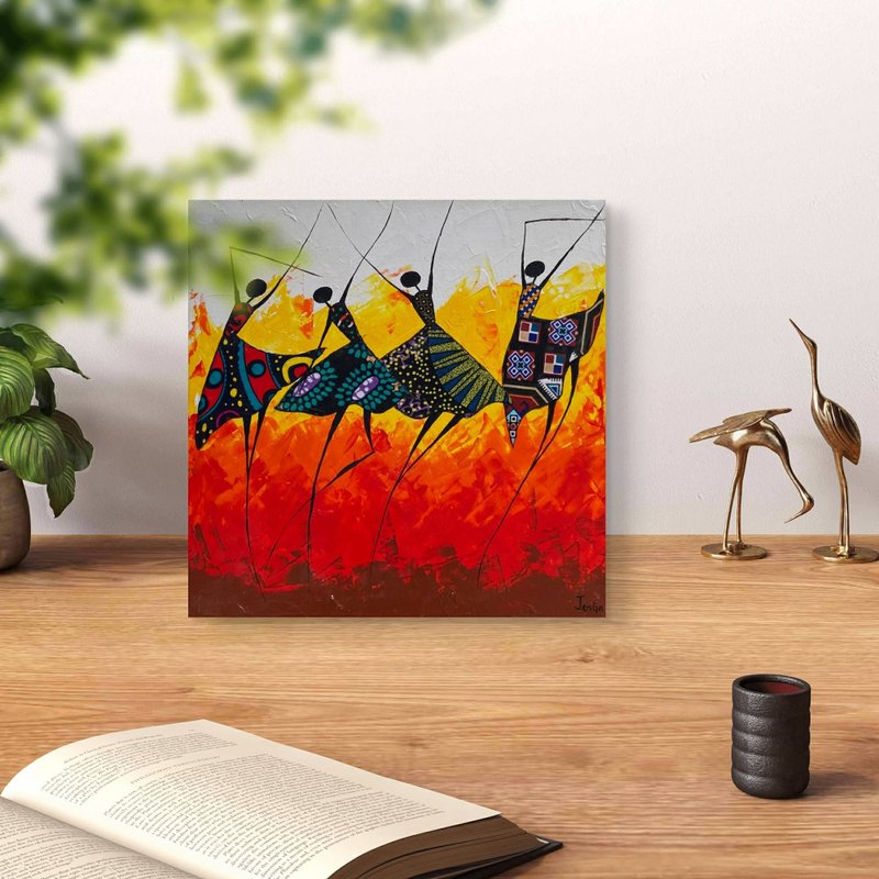 【V332 FEELING】African Hand-Painted Frameless Wall Art - Posters - Other Materials 