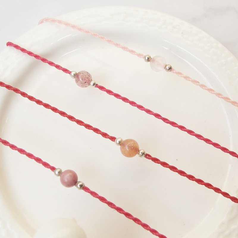[Crystal Wax rope series] 4mm crystal 1 | Positive energy ultra-thin Wax rope bracelet | - Bracelets - Semi-Precious Stones Multicolor
