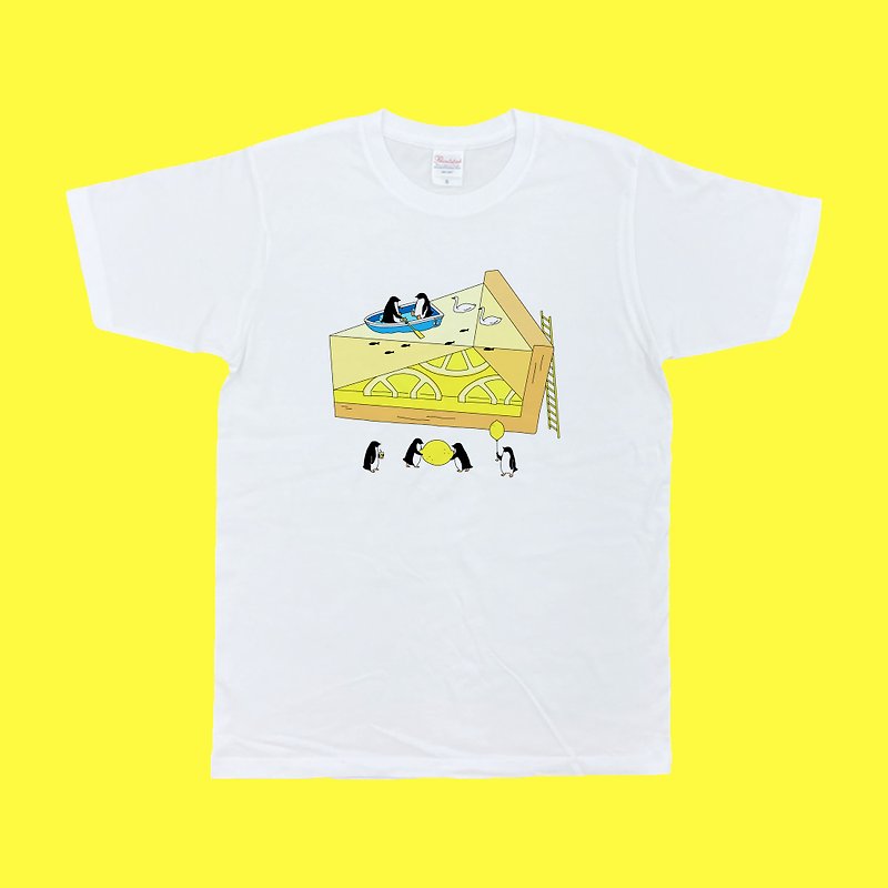 【ペンギン】ペンギンレモンパイ Tシャツ - Tシャツ メンズ - コットン・麻 イエロー