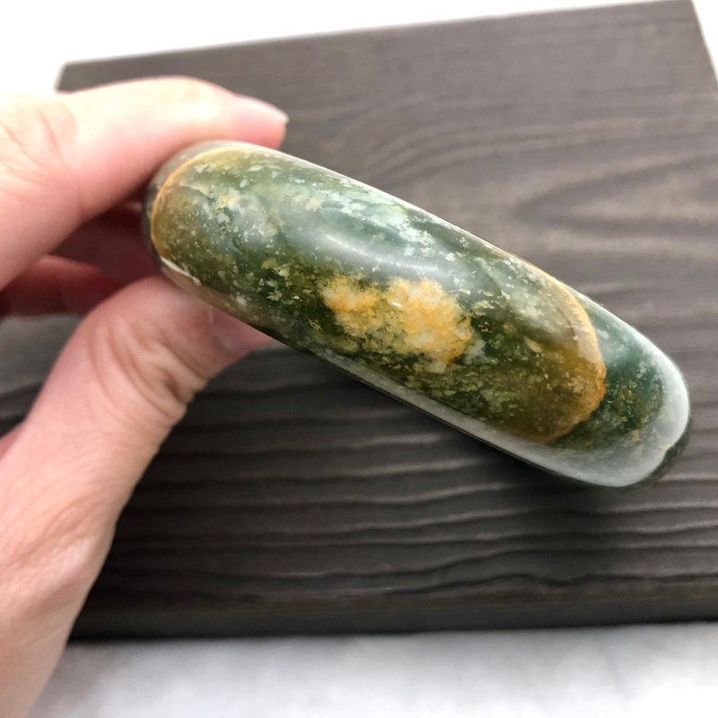 太陽-天然花玉玉鐲手鐲/適圈口51.52.53/珍藏款/星河/宇宙 - 手鍊/手環 - 玉石 綠色