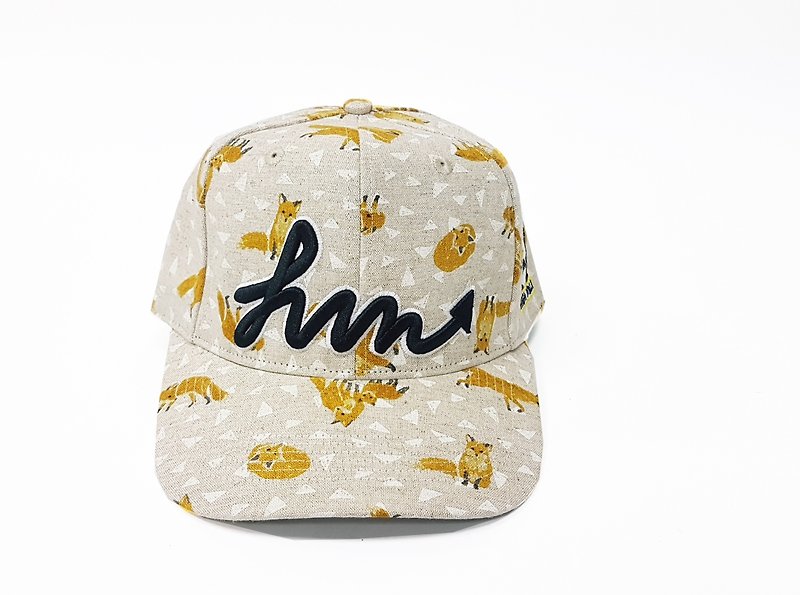 Embroidery printing baseball cap # triangle small fox old hat tide cap - หมวก - ผ้าฝ้าย/ผ้าลินิน หลากหลายสี