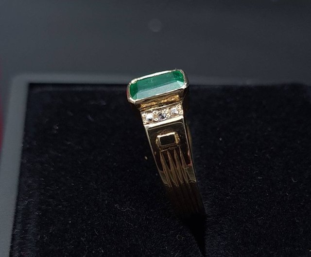 14K ゴールド エメラルド リング メンズ レディース ソリティア 14K ゴールド エメラルド リング メンズ レディース ソリティア