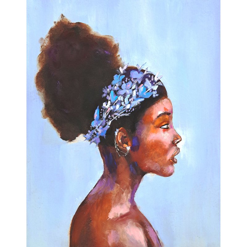 African American Painting African Queen Original Art Black Woman Oil Painting - 海報/掛畫/掛布 - 其他材質 多色