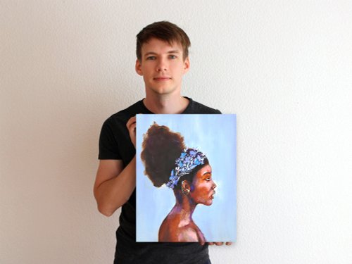 アフリカ系アメリカ人の絵画 アフリカの女王 オリジナルアート