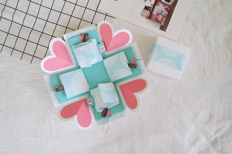 Sweet Home 禮物盒卡片－經典Tiffany款 白盒－手工卡片/情人節卡 - 卡片/明信片 - 紙 