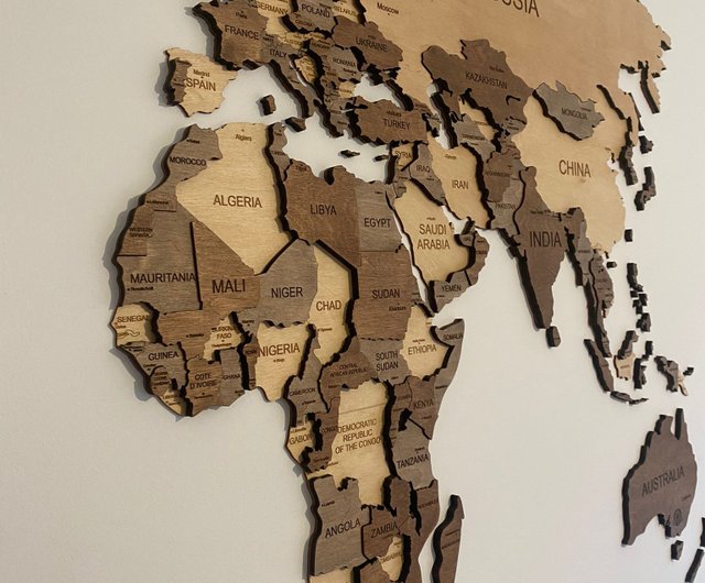 Wooden Live Edge World Map