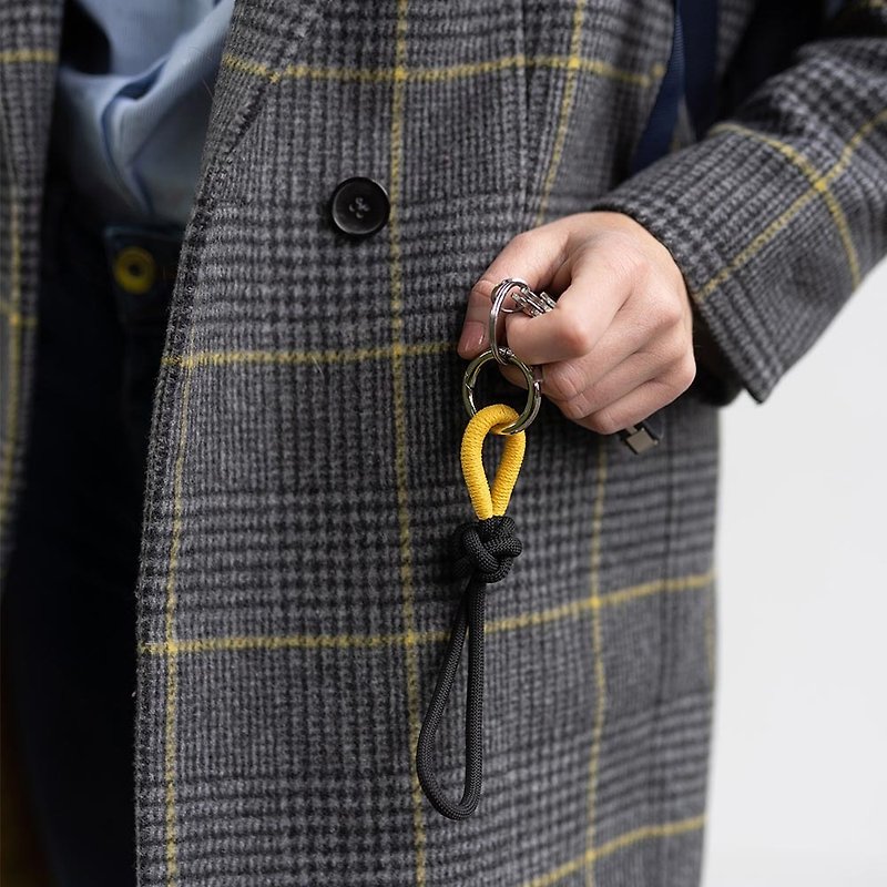 結繩鑰匙圈(黃色) - 鑰匙圈/鑰匙包 - 聚酯纖維 黃色