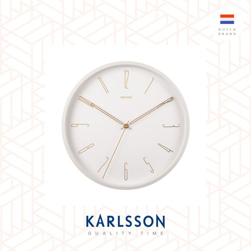 Ur Lifestyle 荷蘭Karlsson, Wall clock 35cm Belle Numbers white