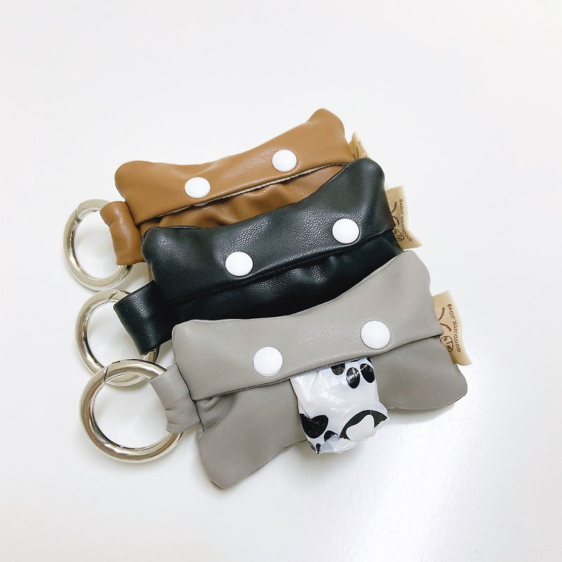 Pet Life - Leather Handmade Poop Bag Storage Bag - Pet Carriers - Other Materials Khaki