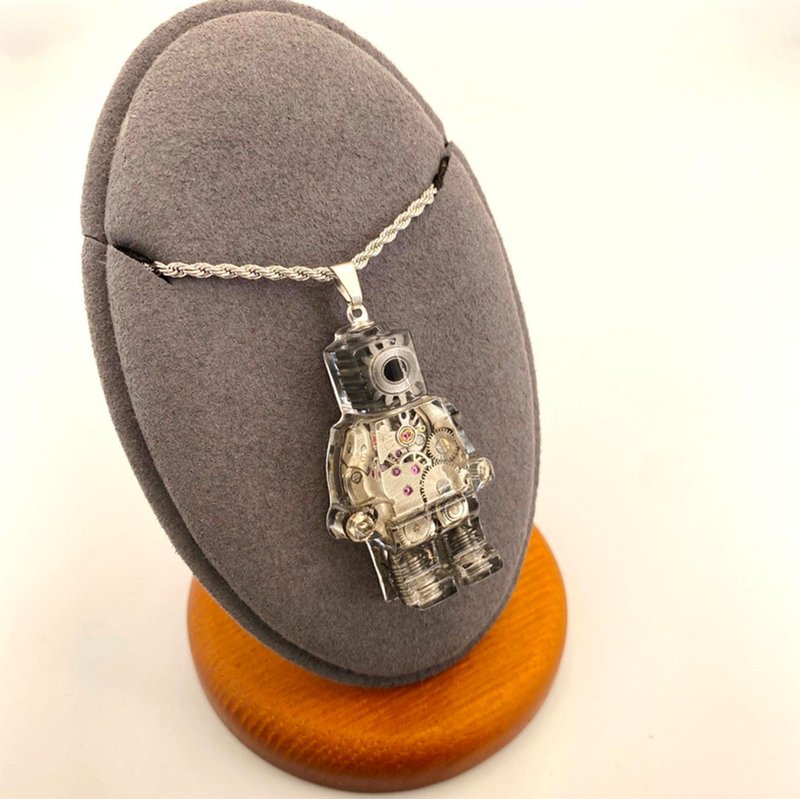 原創手作品 精密齒輪機器人 手工項鍊 藝術  精品 吊墜 配件 - 項鍊 - 樹脂 金色