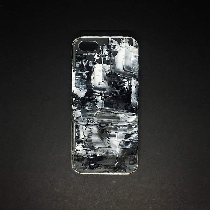 Acrylic 手繪抽象藝術手機殼 | iPhone 5s/SE |  Black Invasion - 手機殼/手機套 - 壓克力 黑色