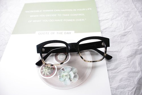 elements-eyewear 方型粗框眼鏡日本頂級啡黃玳瑁色板材日本手造眼鏡框